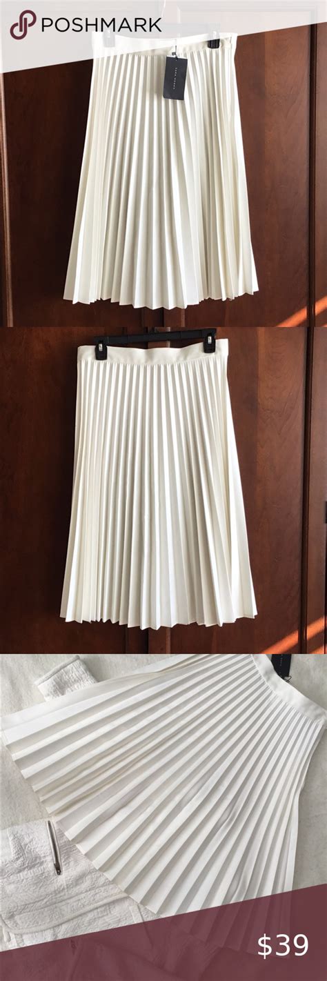 zara skirt white|zara pleated waist skirt.